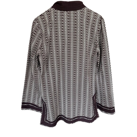 Tory Burch Brown White Honeycomb V Neck Size 6 - Picture 6 of 6